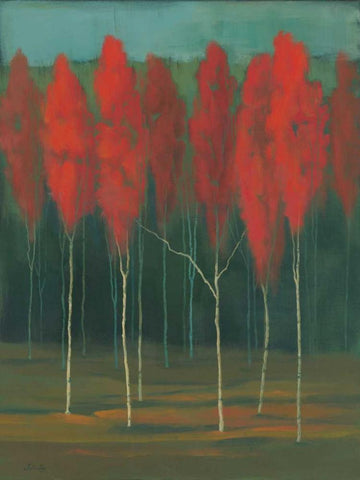 Autumn Splendor White Modern Wood Framed Art Print with Double Matting by Joy, Julie