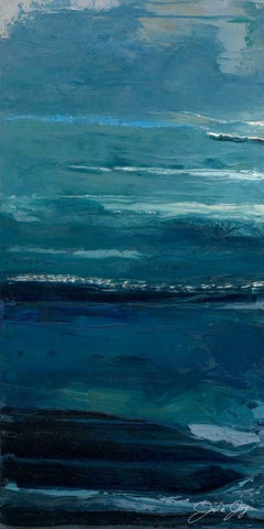 Mystery Current I Black Ornate Wood Framed Art Print with Double Matting by Joy, Julie