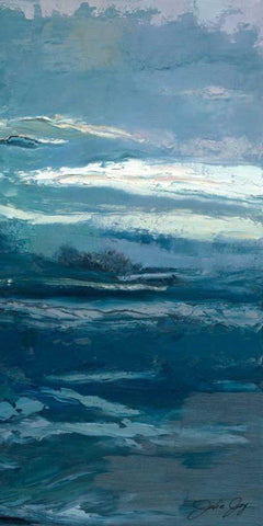 Mystery Current II White Modern Wood Framed Art Print with Double Matting by Joy, Julie