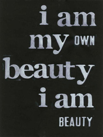 Be Beautiful I Black Ornate Wood Framed Art Print with Double Matting by Velasquez, Deborah
