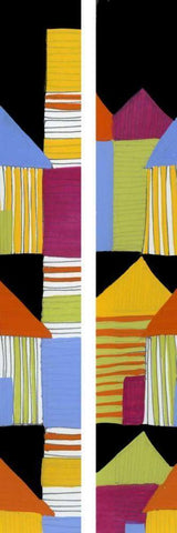 2-Up Village I Black Ornate Wood Framed Art Print with Double Matting by Velasquez, Deborah