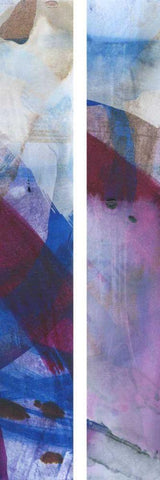 2-Up Magenta Gesture II White Modern Wood Framed Art Print with Double Matting by Fuchs, Jodi