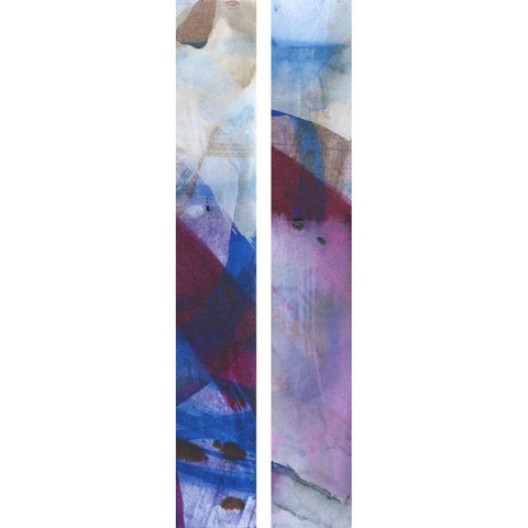 2-Up Magenta Gesture II White Modern Wood Framed Art Print by Fuchs, Jodi