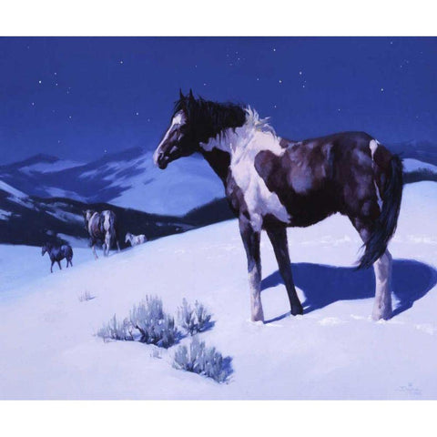 Painted Night Gold Ornate Wood Framed Art Print with Double Matting by Chapman, Julie T.