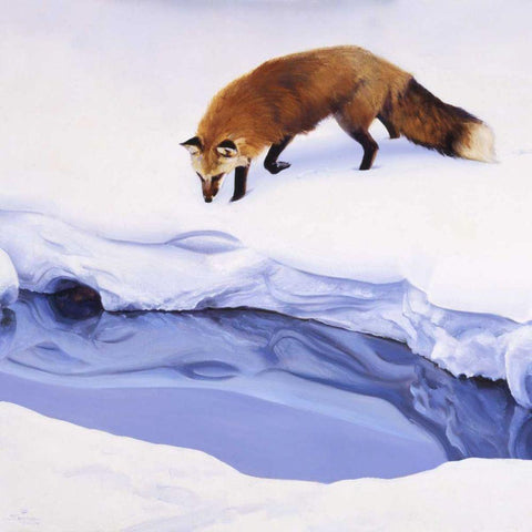 Winter Poem Black Ornate Wood Framed Art Print with Double Matting by Chapman, Julie T.