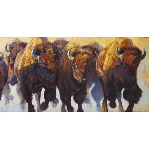 Wall of Thunder Gold Ornate Wood Framed Art Print with Double Matting by Chapman, Julie T.