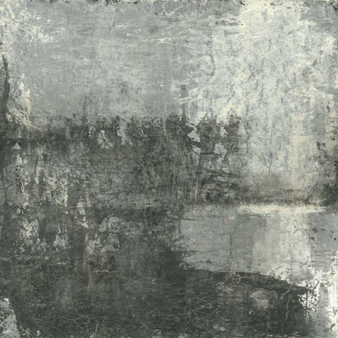 Gray Abstract III Black Ornate Wood Framed Art Print with Double Matting by Ray, Elena