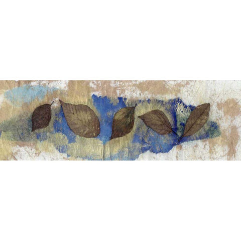 Leaf Banner III Black Modern Wood Framed Art Print with Double Matting by Ray, Elena