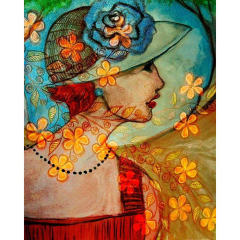 Bella II Gold Ornate Wood Framed Art Print with Double Matting by Harrington, Danielle