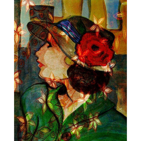 Bella IV Gold Ornate Wood Framed Art Print with Double Matting by Harrington, Danielle