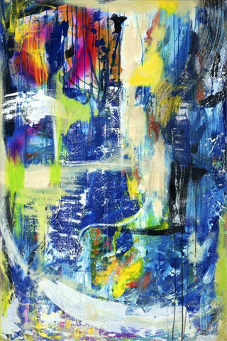 Spiritual Graffiti I White Modern Wood Framed Art Print with Double Matting by Fuchs, Jodi