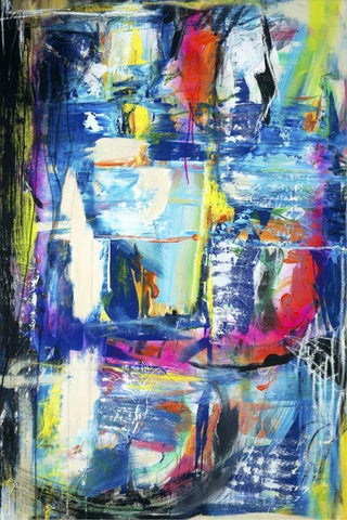 Spiritual Graffiti II White Modern Wood Framed Art Print with Double Matting by Fuchs, Jodi