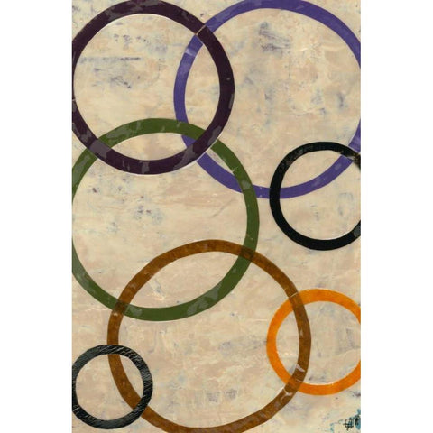 Round-n-Round II Black Modern Wood Framed Art Print with Double Matting by Avondet, Natalie