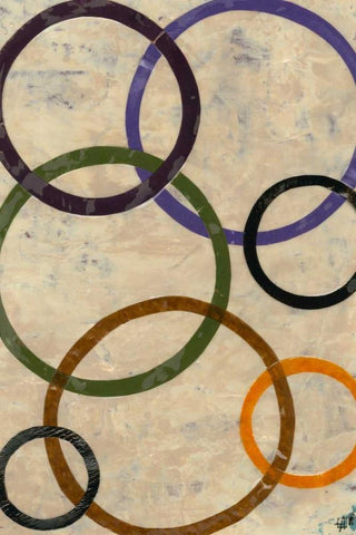 Round-n-Round II White Modern Wood Framed Art Print with Double Matting by Avondet, Natalie