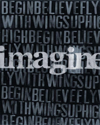Dream Imagine II White Modern Wood Framed Art Print with Double Matting by Velasquez, Deborah