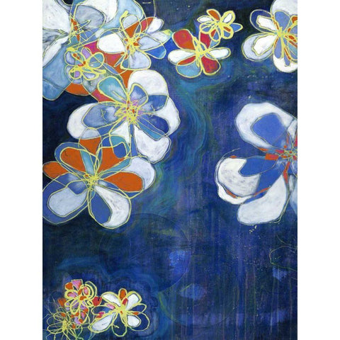 Night Blooms I Black Modern Wood Framed Art Print by Fuchs, Jodi
