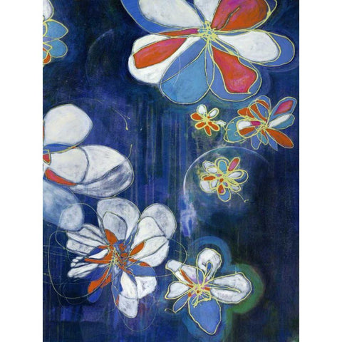 Night Blooms II Black Modern Wood Framed Art Print by Fuchs, Jodi