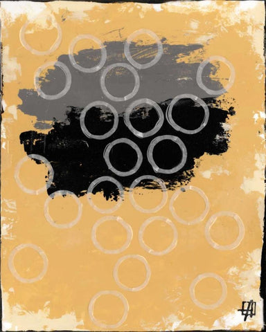 Disco Lemon Juice I White Modern Wood Framed Art Print with Double Matting by Avondet, Natalie