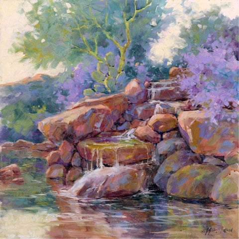 Desert Stream Black Modern Wood Framed Art Print by Pollard, Julie G.