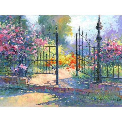 Into the Garden Black Modern Wood Framed Art Print by Pollard, Julie G.