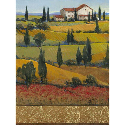 Hilltop Villa I White Modern Wood Framed Art Print by OToole, Tim