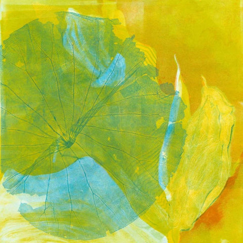 Lotus Monotype I White Modern Wood Framed Art Print by Roth, Carolyn