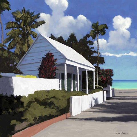 Conch Republic IV White Modern Wood Framed Art Print by Novak, Rick