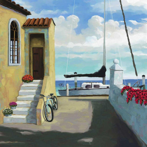 Conch Republic VI White Modern Wood Framed Art Print by Novak, Rick