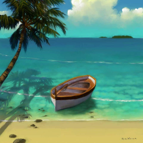 Sailing Serenity III White Modern Wood Framed Art Print with Double Matting by Novak, Rick