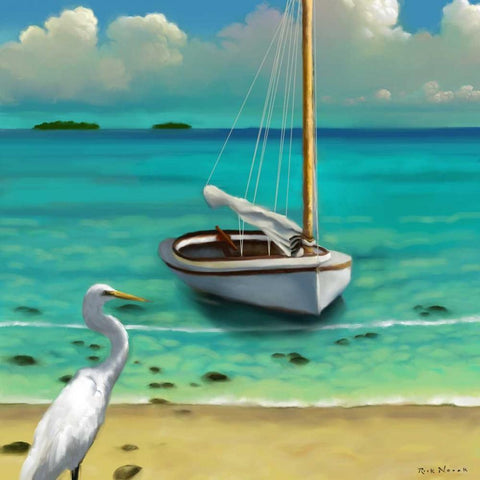 Sailing Serenity IV Black Ornate Wood Framed Art Print with Double Matting by Novak, Rick