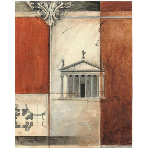 Architectural Measure I Gold Ornate Wood Framed Art Print with Double Matting by Harper, Ethan