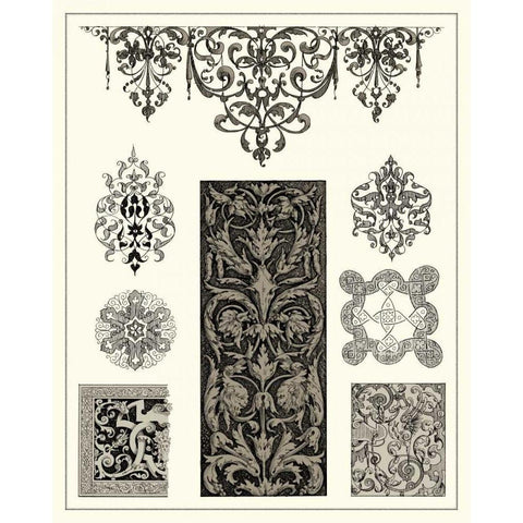 Baroque Details III Black Modern Wood Framed Art Print with Double Matting by Vision Studio