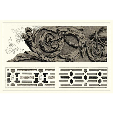 Baroque Details IV Black Modern Wood Framed Art Print with Double Matting by Vision Studio