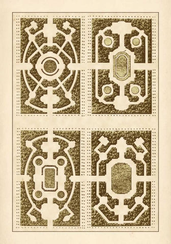 Garden Maze II White Modern Wood Framed Art Print with Double Matting by Blondel