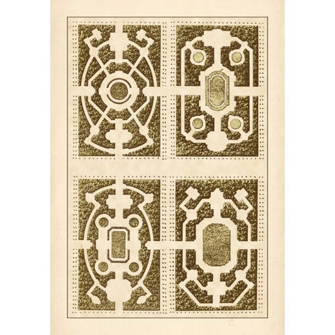 Garden Maze II Gold Ornate Wood Framed Art Print with Double Matting by Blondel