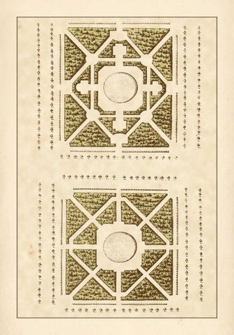 Garden Maze IV Black Ornate Wood Framed Art Print with Double Matting by Blondel