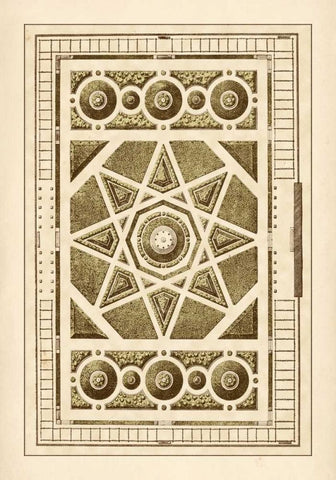 Garden Maze VI Black Ornate Wood Framed Art Print with Double Matting by Blondel