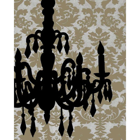 Chandelier Silhouette II Gold Ornate Wood Framed Art Print with Double Matting by Harper, Ethan