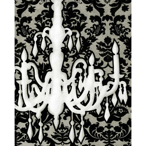 Patterned Chandelier II Gold Ornate Wood Framed Art Print with Double Matting by Harper, Ethan