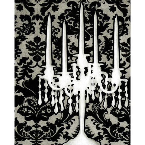 Patterned Candelabra I Black Modern Wood Framed Art Print with Double Matting by Harper, Ethan