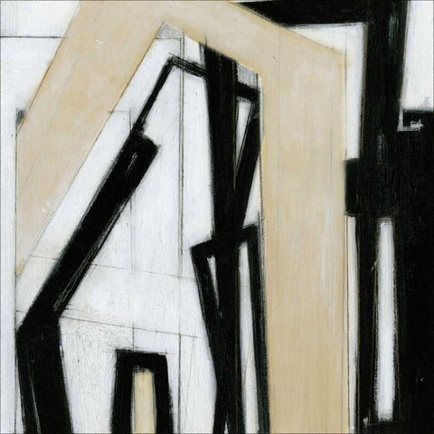 New Bridges II Black Modern Wood Framed Art Print with Double Matting by Wyatt Jr., Norman