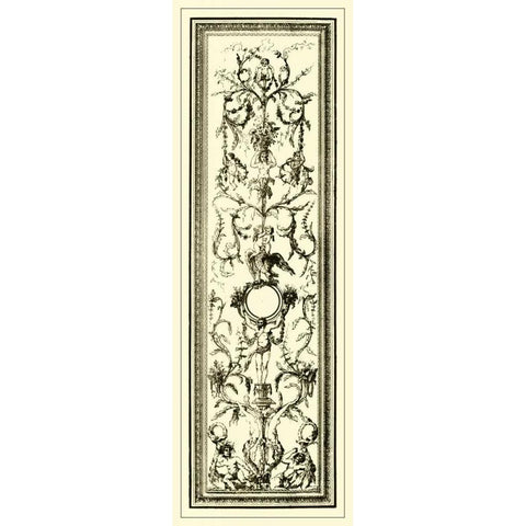 Ivory Screen III Gold Ornate Wood Framed Art Print with Double Matting by Vision Studio