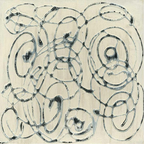 Modern Relief I Black Modern Wood Framed Art Print with Double Matting by Holland, Julie