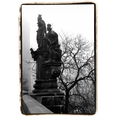 Charles Bridge in Morning Fog IV Black Modern Wood Framed Art Print with Double Matting by DeNardo, Laura