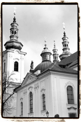 Splendors of Prague II White Modern Wood Framed Art Print with Double Matting by DeNardo, Laura