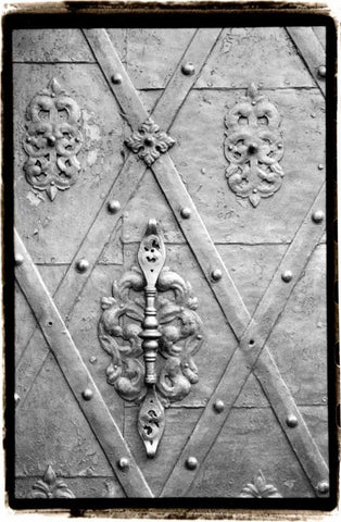 Distinguished Doors III Black Ornate Wood Framed Art Print with Double Matting by DeNardo, Laura