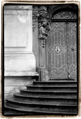 Prague Passageway IV White Modern Wood Framed Art Print with Double Matting by DeNardo, Laura