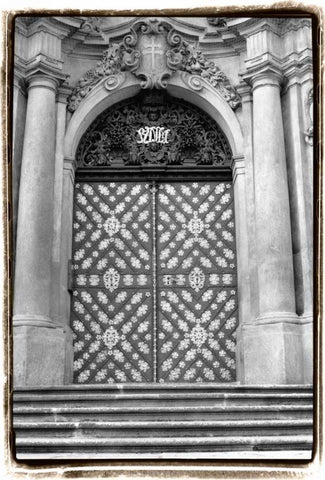 Prague Passageway V White Modern Wood Framed Art Print with Double Matting by DeNardo, Laura