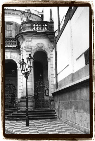 Passing through Prague III Black Ornate Wood Framed Art Print with Double Matting by DeNardo, Laura