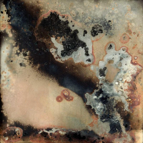 Pangea III Black Modern Wood Framed Art Print with Double Matting by Archie, K.